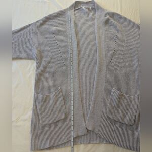 Women's Gray Open-Front Sweater